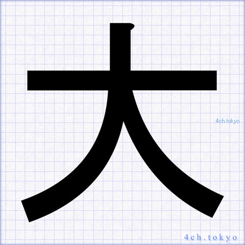 大 Japanese Kanji Symbol Letter 大 大 Japanese Kanji Symbol Letter 大
